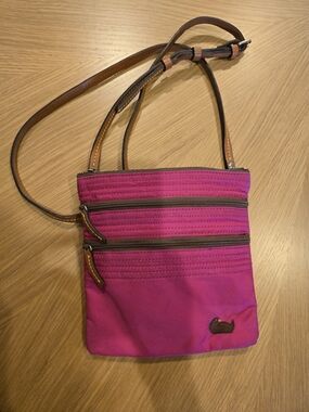 Dooney & Bourke Magenta  Nylon North South Triple Zip